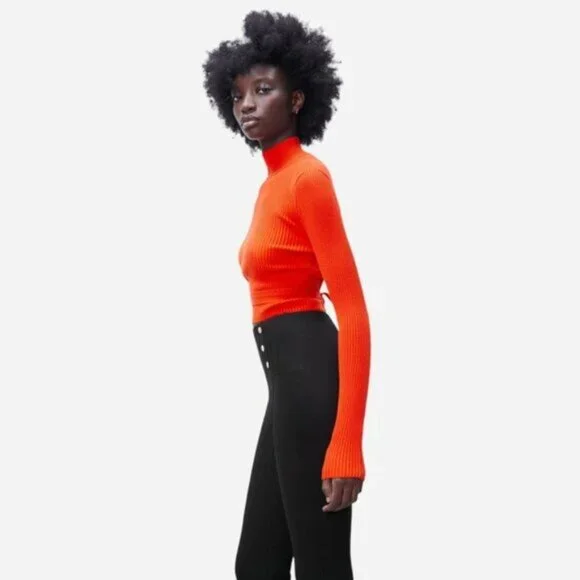 NWT ZARA High Rise Legging Embellished Gold Buttons Black XS #A1279 - Picture 4 of 13